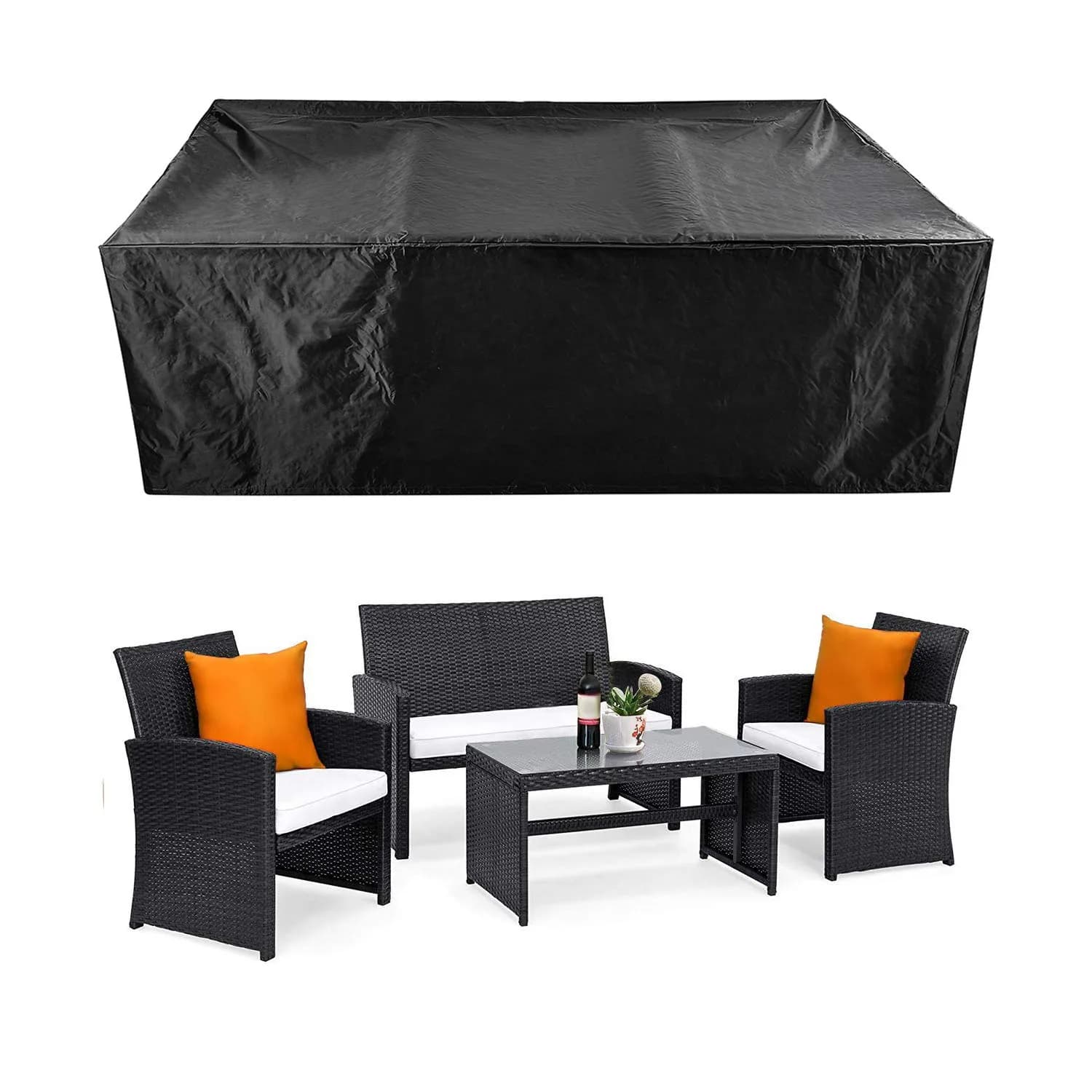 CKCLUU Patio Furniture Cover 208 cm x 158 cm x 76 cm | Waterproof 420D Oxford Fabric with Buckles