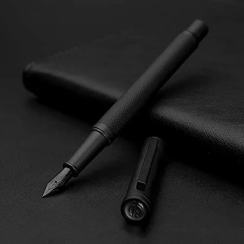 erofa H3 Black Fountain Pen with Bamboo Clip, Fine Nib, Silver Aluminum Alloy, 1 Count thumbnail 3