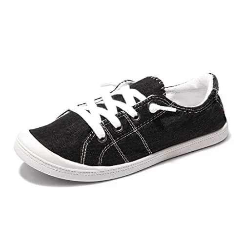 BENEKER Women's Slip-On Canvas Sneakers Low Top Walking Shoes Black Size 6 (US Women's) | Breathable & Lightweight for Daily Wear thumbnail 1