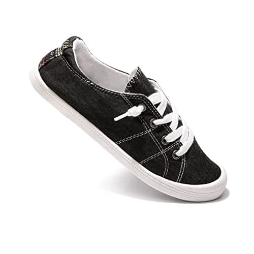 BENEKER Women's Slip-On Canvas Sneakers Low Top Walking Shoes Black Size 6 (US Women's) | Breathable & Lightweight for Daily Wear thumbnail 6