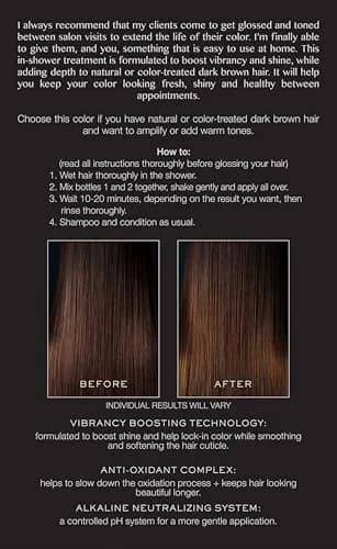 Kristin Ess Hair Gloss Chocolate Cosmo Dark Golden Brown 118ml (4 Fl Oz) | Semi-Permanent Color Depositing Conditioner for Vibrant Shine thumbnail 3