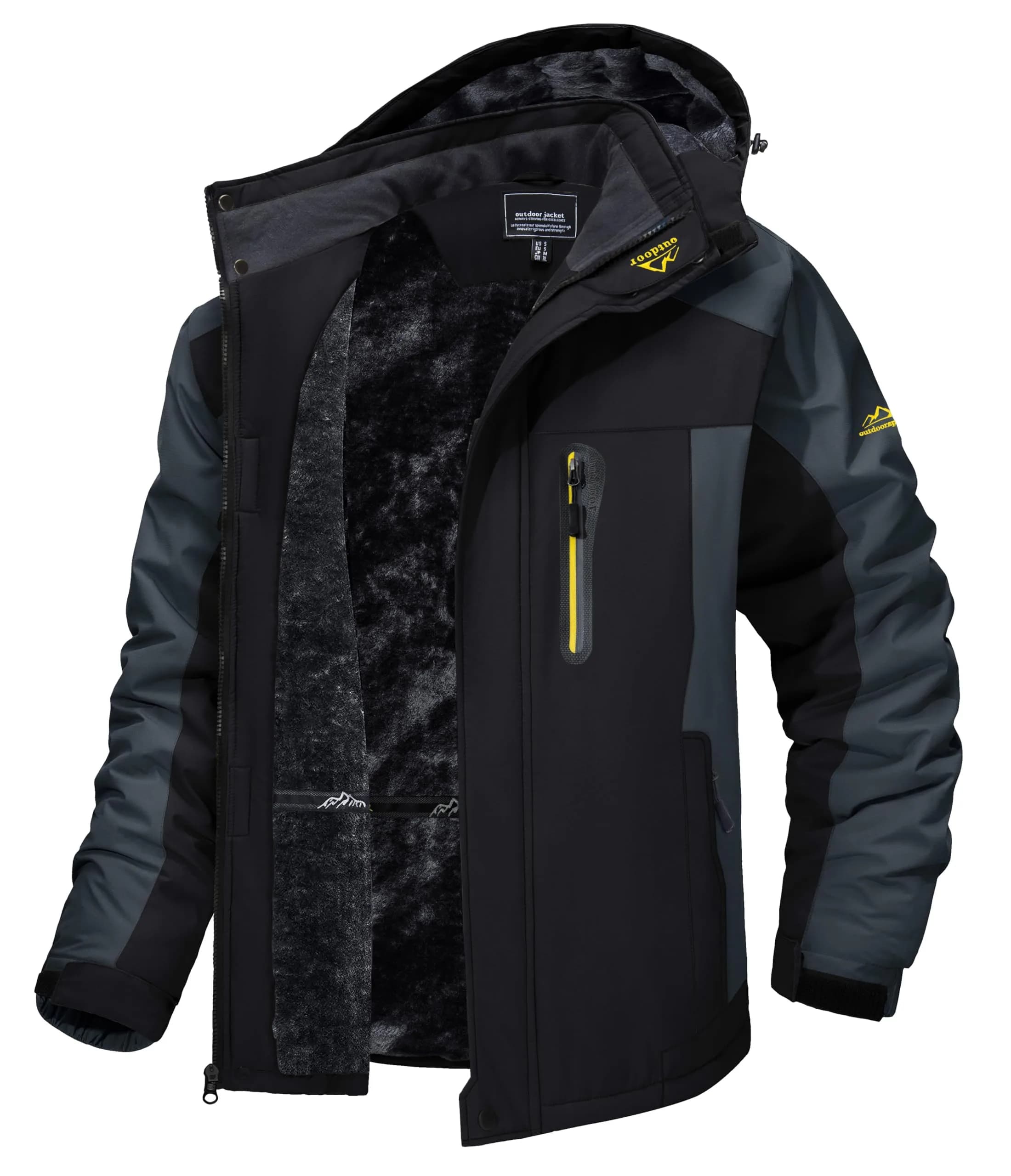 TACVASEN Men's Waterproof Ski Jacket XL (1.17 kg / 2.6 lb) | Windproof Fleece Lined Snowboard Coat - main product image