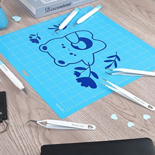 REALIKE 12x12 LightGrip Cutting Mat (3 Pack) | Gridded Adhesive Non-Slip Mat for Cricut Crafts thumbnail 3