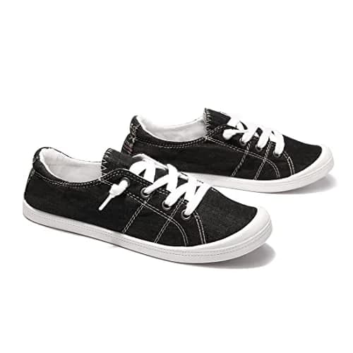 BENEKER Women's Slip-On Canvas Sneakers Low Top Walking Shoes Black | Breathable Lightweight Comfort for Everyday Wear thumbnail 7