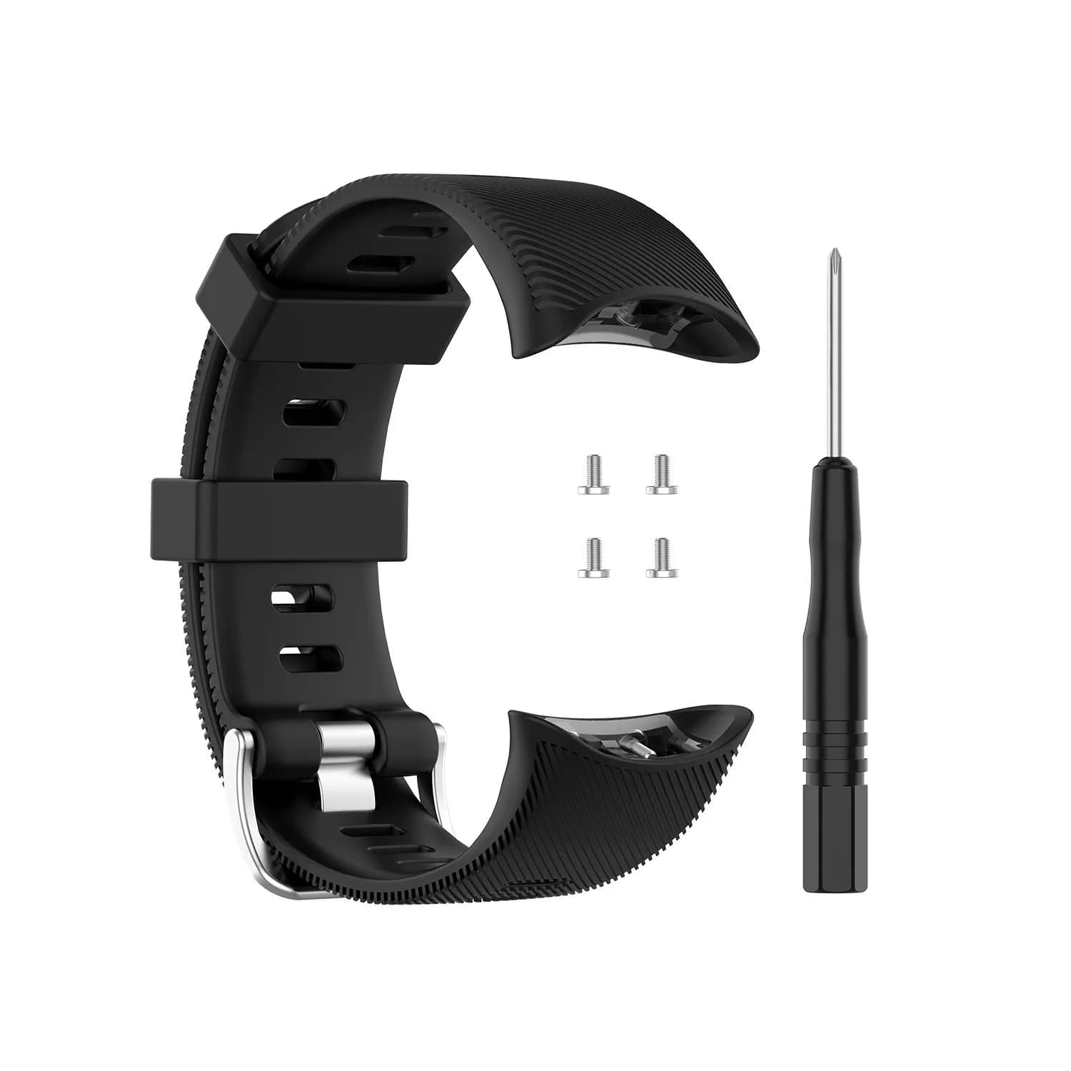 ZSZCXD Silicone Watch Band for Garmin Forerunner 45/45s - 16mm (10 Colors) — Black