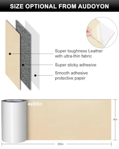 Numola Self-Adhesive Leather Repair Patch 4x60 Inch (10x152 cm) | Fix Holes, Scratches, Tears on Couches, Bags, Jackets thumbnail 2