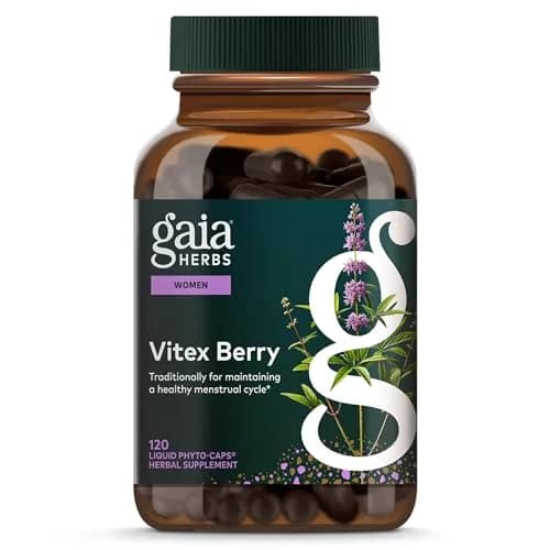 Gaia Herbs Vitex Berry 1000 mg Organic Chaste Tree Vegan Liquid Phyto-Caps 120 Count (60 Servings) | Supports Hormone Balance & Healthy Menstrual Cycle thumbnail 1