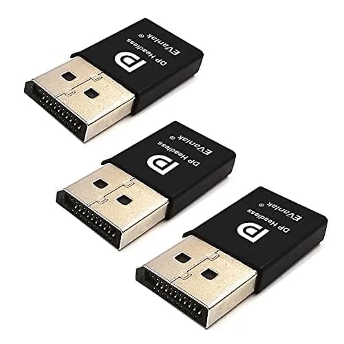 EVanlak DisplayPort Headless Ghost Emulator 3-Pack | 4K DP Dummy Plug for Remote GPU Processing thumbnail 1