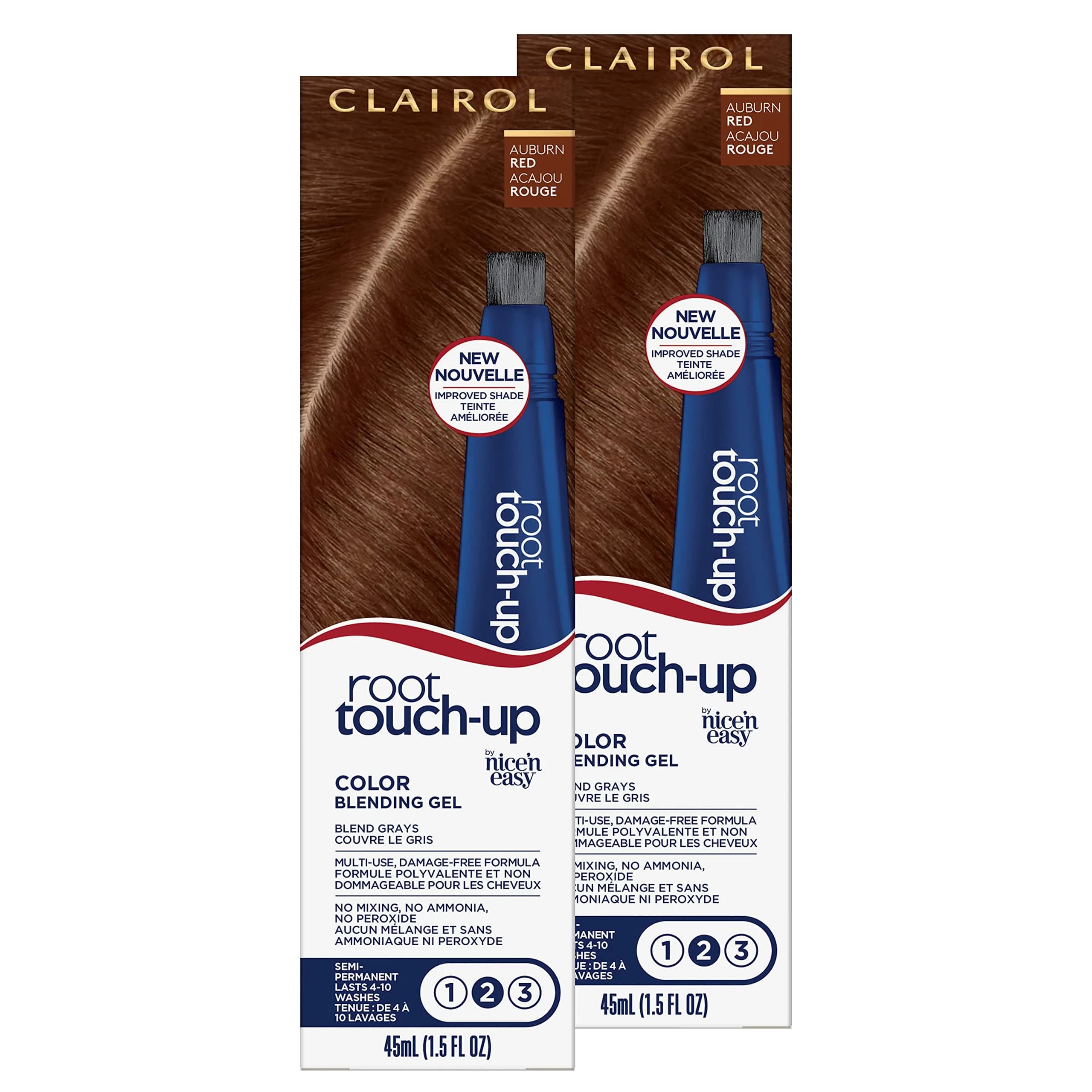 Clairol Root Touch-Up Gel 1.5 Fl Oz (44ml) | Semi-Permanent Gray Coverage for Roots & Hairline — Auburn Red