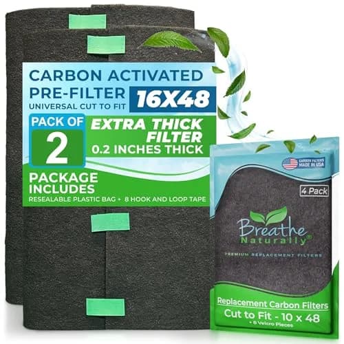 Breathe Naturally Universal Cut To Fit Activated Carbon Air Filter 16x48 | Premium USA Made Odor & Pollutant Filter thumbnail 1