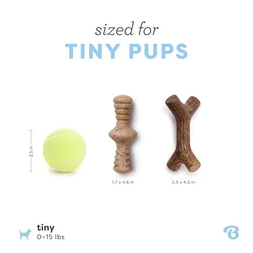 Benebone Puppy 2-Pack Maplestick/Zaggler Dog Chew Toys, Tiny | Durable Nylon Chew for Teething Pups thumbnail 4