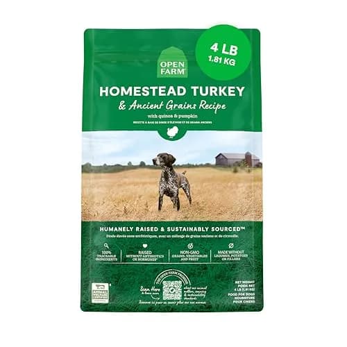 Open Farm Ancient Grains Dry Dog Food, Homestead Turkey Kibble, 1.81kg (4lb) | Heart-Healthy & Balanced Nutrition thumbnail 1