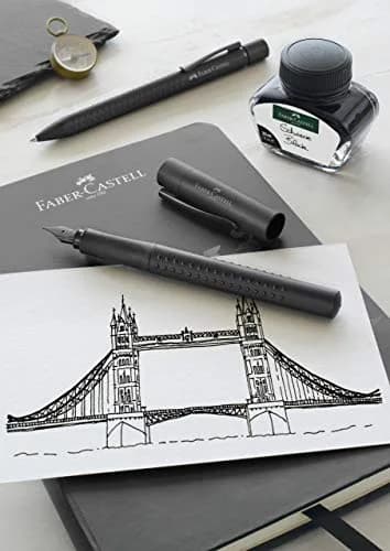 Faber-Castell Grip Edition Fountain Pen - All Black, Medium Nib | Smooth Ink Flow Writing Instrument thumbnail 8