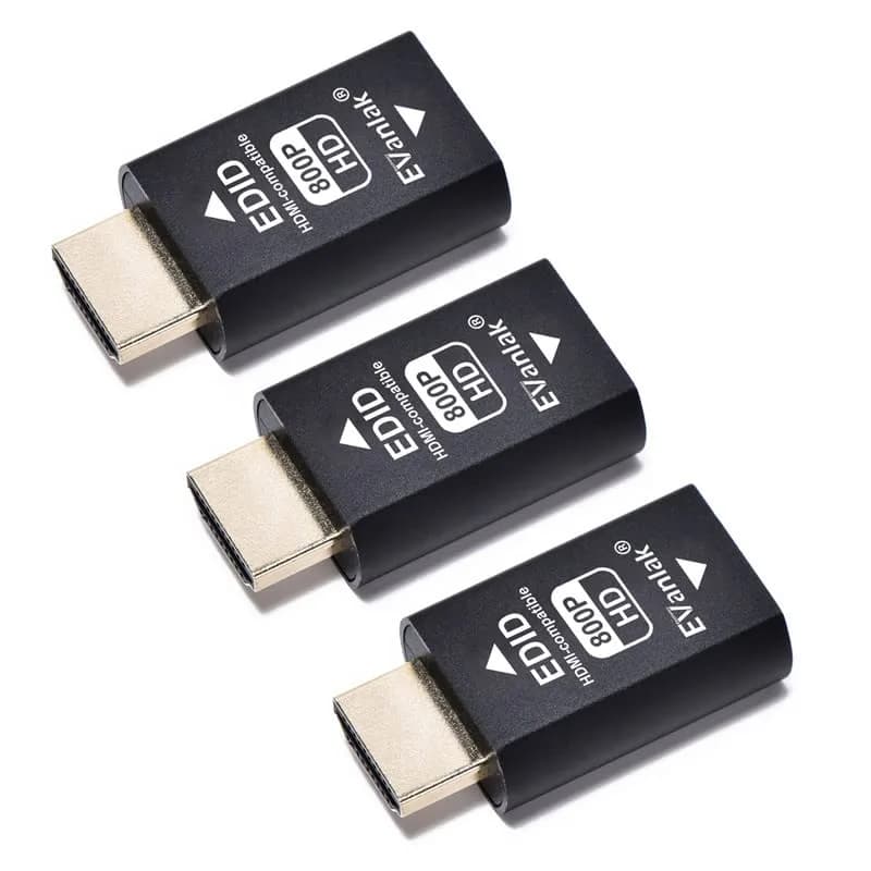 EVanlak HDMI EDID Emulator Passthrough Dongle 3-Pack | 1280x800@60Hz Support thumbnail 2