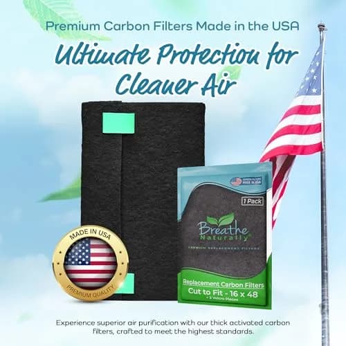 Breathe Naturally Universal Cut-to-Fit Carbon Activated Air Filter 16x48 inches (40.6cm x 121.9cm) | Captures Smoke, Odors & Pollutants thumbnail 2