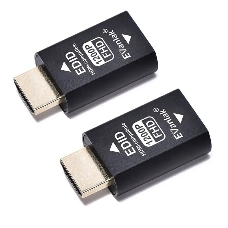 EVanlak HDMI EDID Emulator Passthrough Dongle 3-Pack | 1280x800@60Hz Support — HDMI-Compatibl EDID 1200-2P