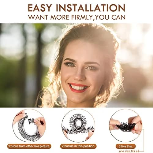 TUICARE Flexible Plastic Circular Stretch Hair Combs Headband Holder 3-Pack | Comfortable All-Day Hold thumbnail 1