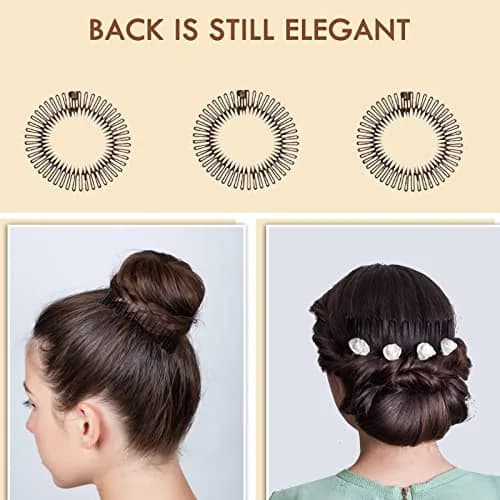 TUICARE Flexible Plastic Circular Stretch Hair Combs Headband Holder 3-Pack | Comfortable All-Day Hold thumbnail 3