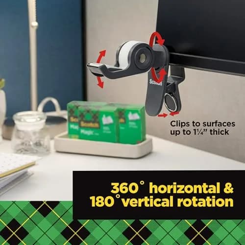 Scotch Desktop Tape Dispenser | Portable, Refillable, 1 Roll, 360° Rotation thumbnail 6