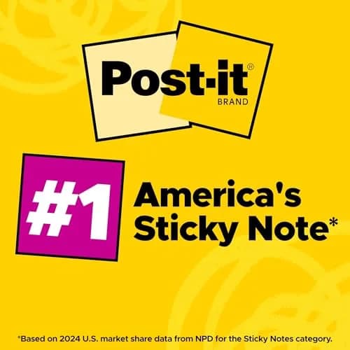 Post-it Super Sticky Notes 3 x 3 in Assorted Brights 15 Pads | 2X Sticking Power for Organization thumbnail 5