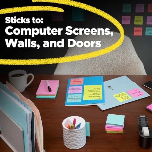 Post-it Super Sticky Notes 3 x 3 in Assorted Brights 15 Pads | 2X Sticking Power for Organization thumbnail 7