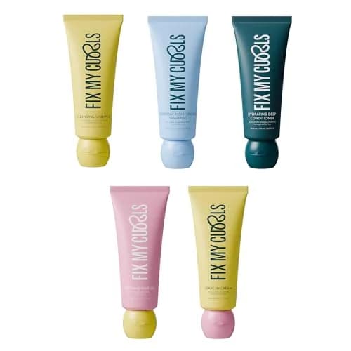 Fix My Curls Curl Kit | Shampoo, Conditioner, Curl Cream & Gel (Pack of 5) | For Curly, Wavy, Dry & Frizzy Hair | Sulphate & Silicone Free | 1.07 oz each thumbnail 1