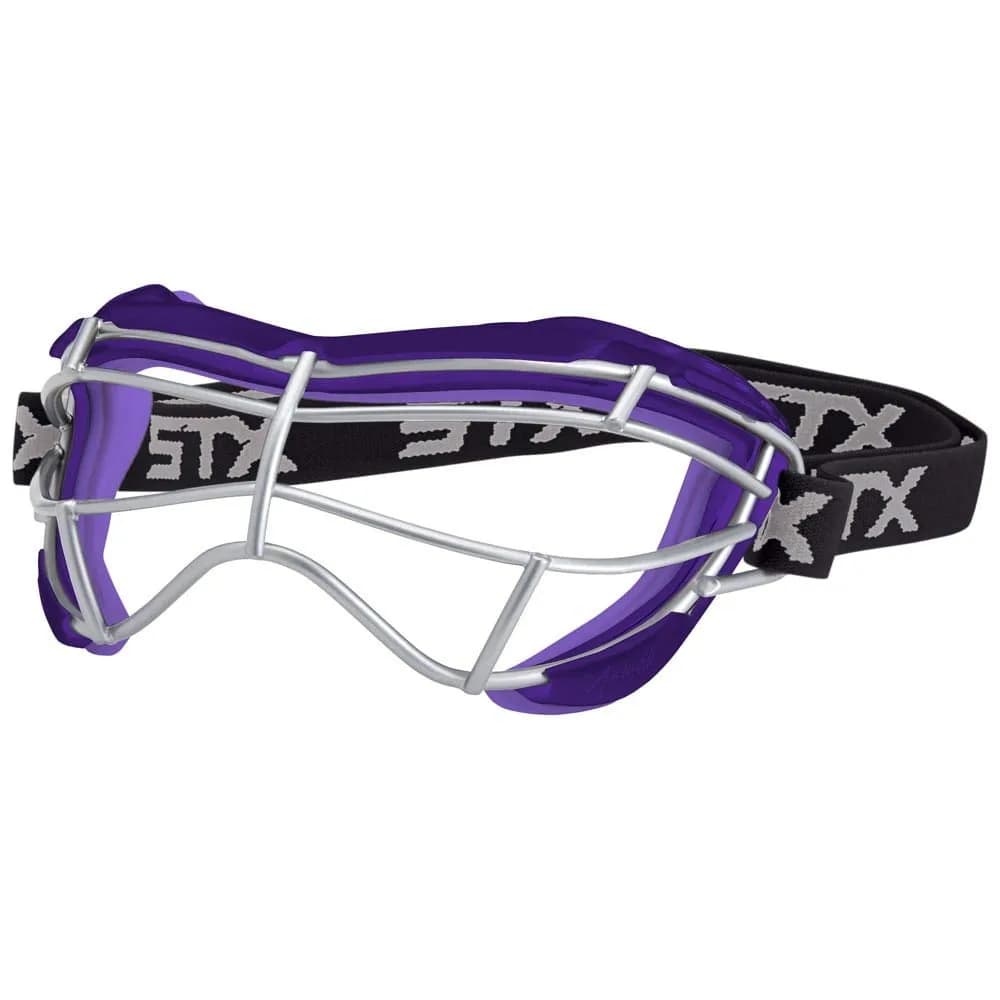 STX Focus-S Lacrosse Goggles Black/Black | SEI Certified Women's Lacrosse Eye Protection — Purple/Plum