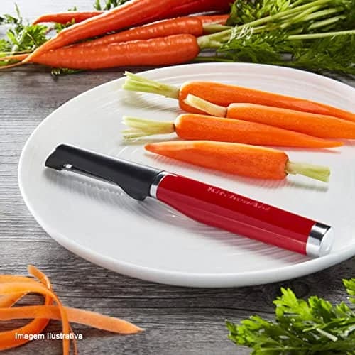 KitchenAid Gourmet Euro Peeler, 8.7-Inch, Red | Double-Edged Serrated Blade for Fruits & Vegetables thumbnail 5