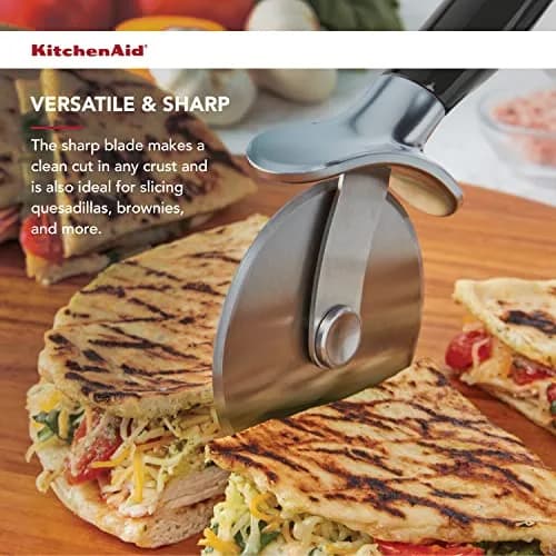 KitchenAid Classic Pizza Wheel with Sharp Blade & Finger Guard, 22.86 cm (9-Inch) | Cuts Crusts, Pies, and Dough thumbnail 4