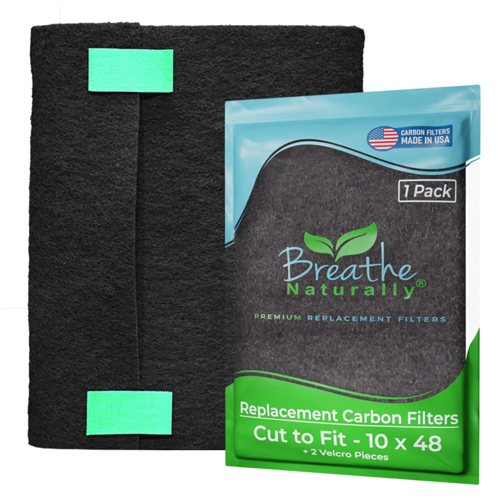 Breathe Naturally Universal Cut-to-Fit Carbon Activated Air Filter 10x48 Inch (Pack of 1) | Captures Smoke & Pollutants
