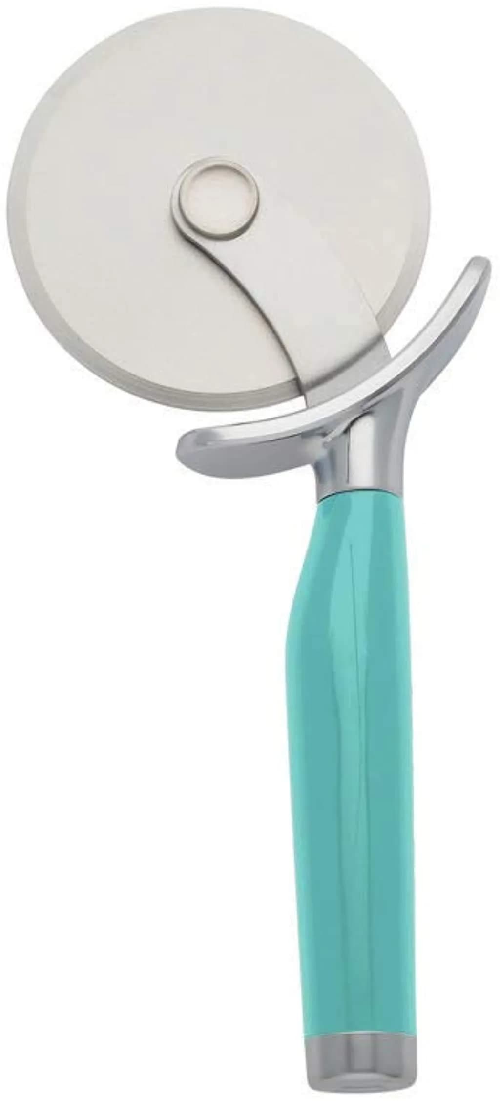 KitchenAid Classic Pizza Wheel with Sharp Blade 9-Inch Aqua Sky | Safe, Dishwasher Safe, Ergonomic Grip