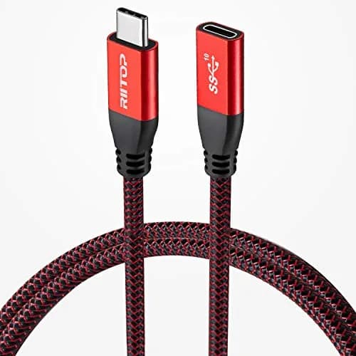 RIITOP USB-C Extension Cable 2ft (0.6m) Red | 10Gbps Data & 4K Video Transfer thumbnail 7