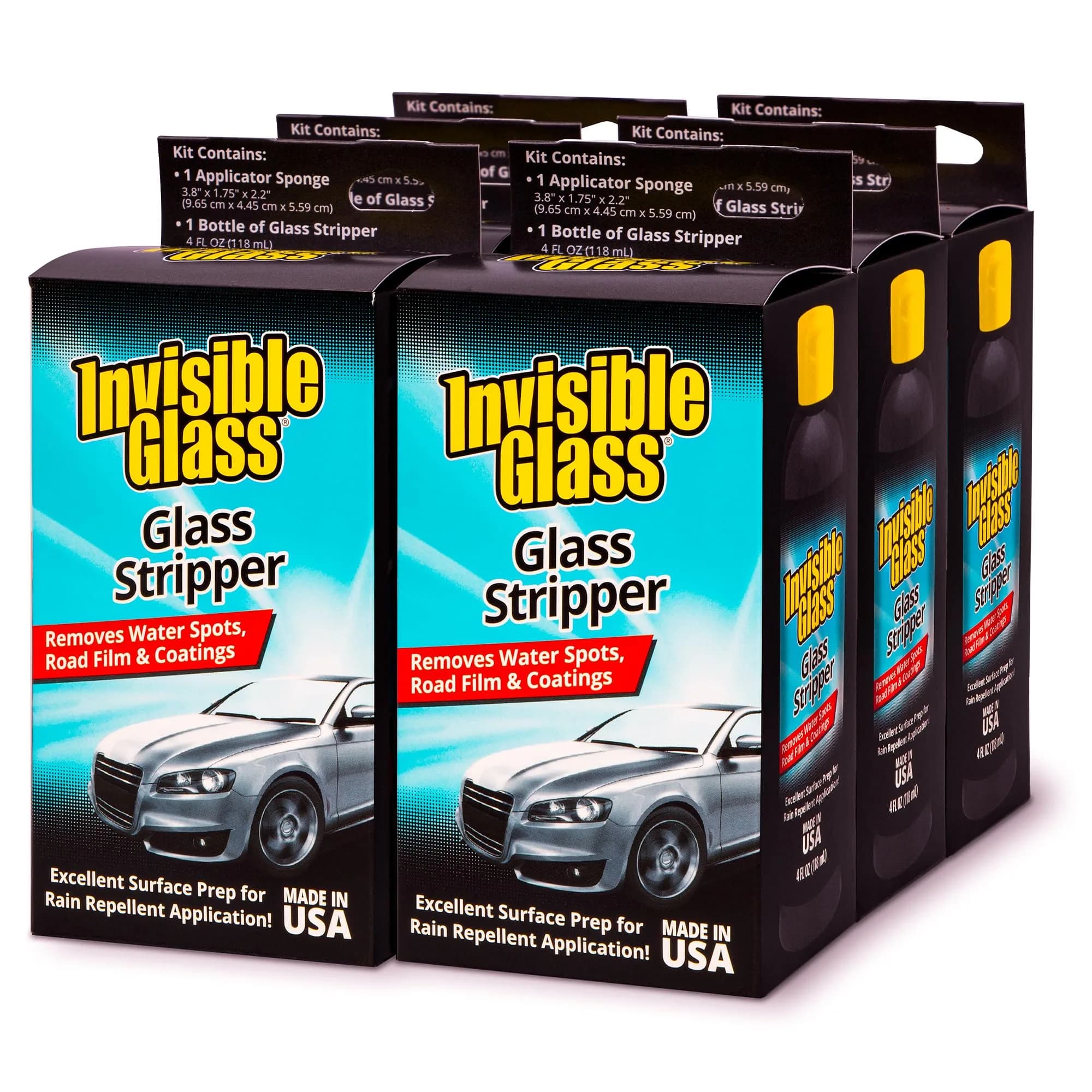 Invisible Glass Glass Stripper Water Spot Remover Kit 20.28 fl oz (121.68 ml) | Cerium Oxide Polish for Stubborn Buildup