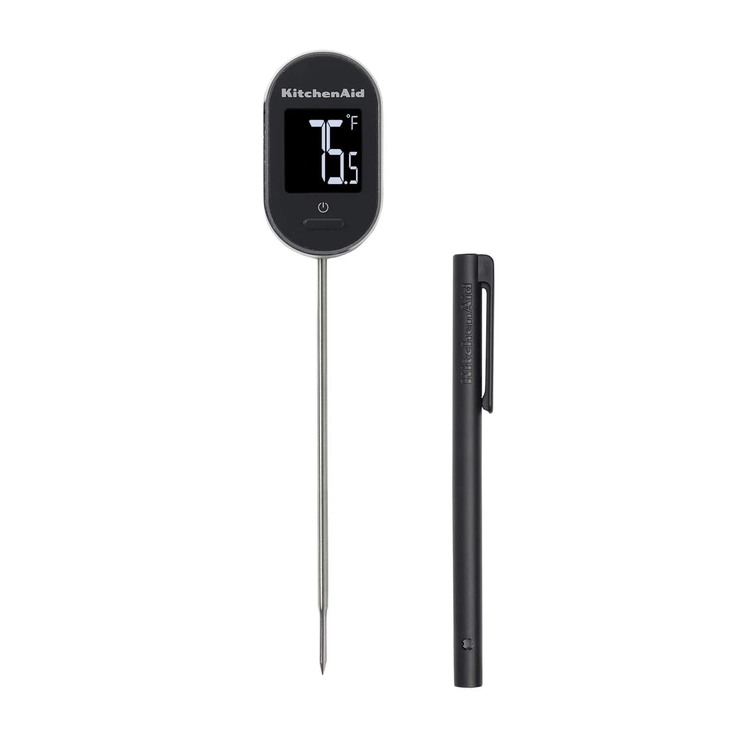 KitchenAid Black Digital Instant Read Food Thermometer 7.5in (19cm) | Pivoting Display for Easy Viewing - main product image