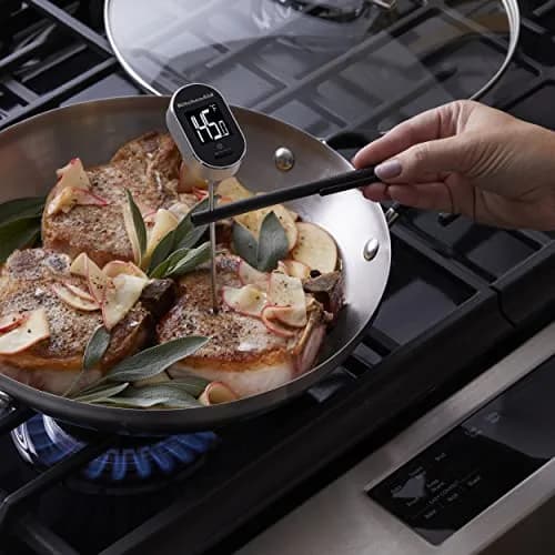 KitchenAid Black Digital Instant Read Food Thermometer 7.5in (19cm) | Pivoting Display for Easy Viewing thumbnail 4