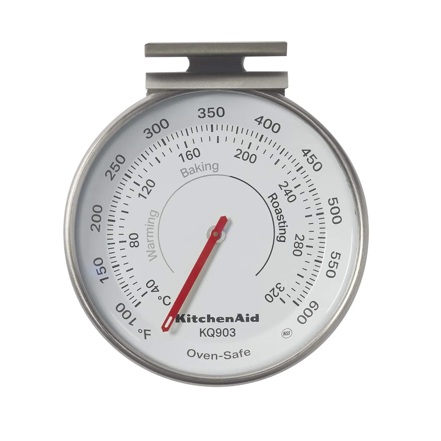 KitchenAid 3-inch Dial Oven Thermometer | 40°C to 320°C (100°F to 600°F) | Stainless Steel