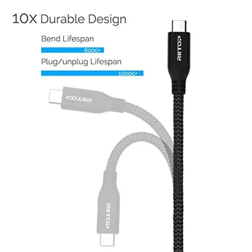 RIITOP USB-C Extension Cable 2ft (0.6m) | 10Gbps Data Transfer & 100W Charging thumbnail 6