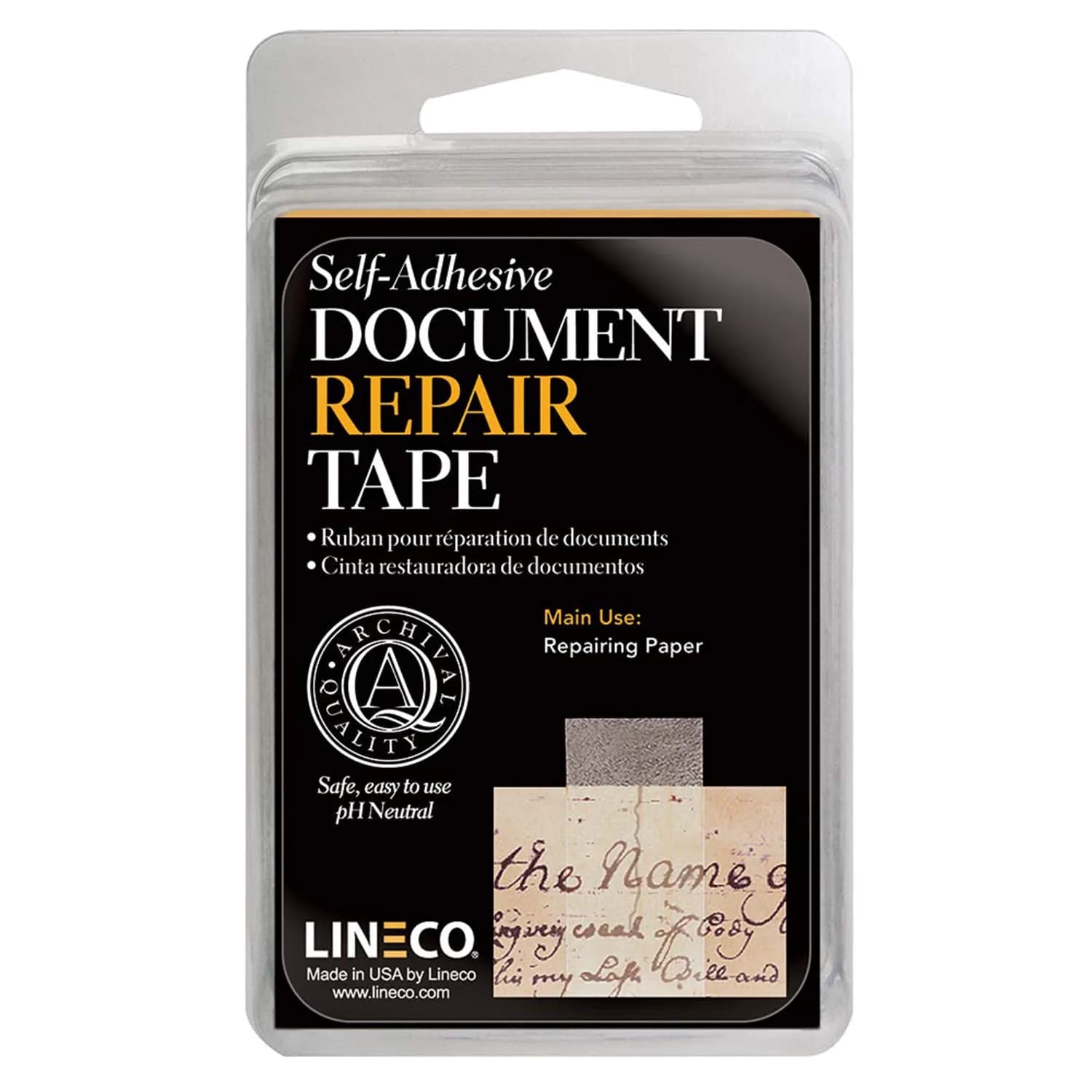 Lineco Archival Document Repair Tape 1 Inch x 12 Feet Roll | Acid-Free, pH Neutral, Removable with Solvents - main product image