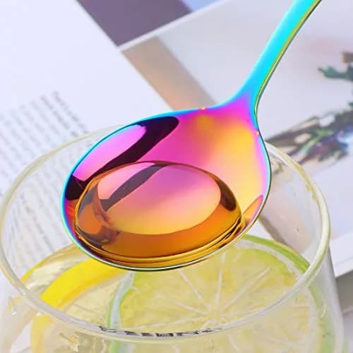 Buyer Star Bouillon Spoon Sets, 7-Inch Rainbow Stainless Steel | Durable & Elegant thumbnail 6