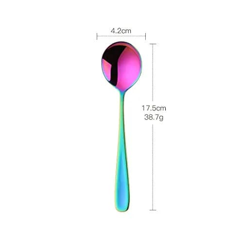 Buyer Star Bouillon Spoon Sets, 7-Inch Rainbow Stainless Steel | Durable & Elegant thumbnail 7