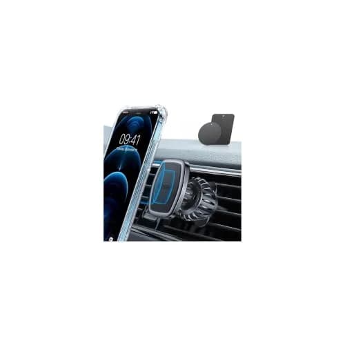 LISEN Magnetic Phone Holder for Car, Black Vent Mount with 6 Strong Magnets | Secure Grip for Smartphones thumbnail 1
