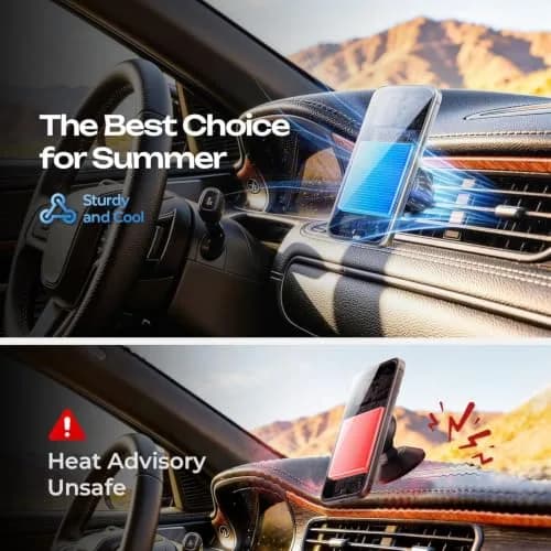 LISEN Magnetic Phone Holder for Car, Black Vent Mount with 6 Strong Magnets | Secure Grip for Smartphones thumbnail 2