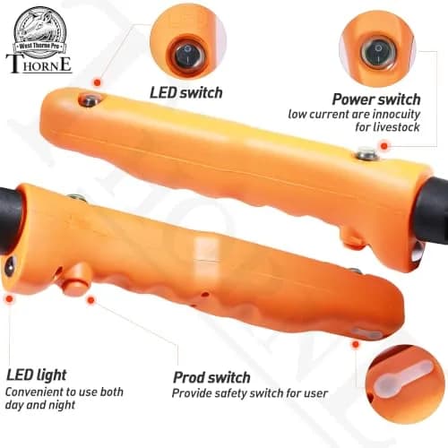 West Thorne Pro Rechargeable Cattle Prod 62cm (25.9in) with LED Light | Essential Livestock Management Tool thumbnail 7