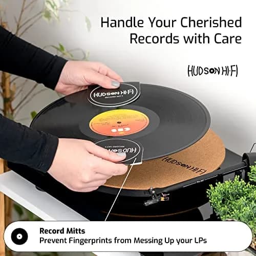 Hudson Hi-Fi 9-in-1 Vinyl Record Cleaning Kit – Anti-Static Cleaner, Carbon Fiber & Velvet Brushes, Stylus Gel, Microfiber Cloth, Mitts & Label Protector for LP Care thumbnail 6