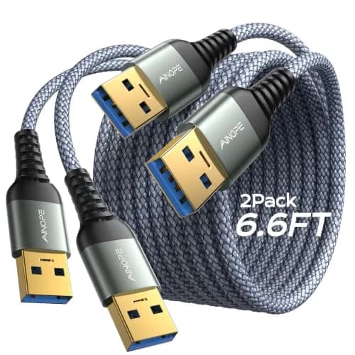 AINOPE USB to USB Cable 6.6FT | Data Transfer & Power for Hard Drives & Laptops thumbnail 1