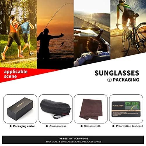 FAGUMA Polarized Sports Sunglasses For Men UV400 Protection Matte Black/Green Mirror | Polarized, Anti-Glare, Lightweight thumbnail 7