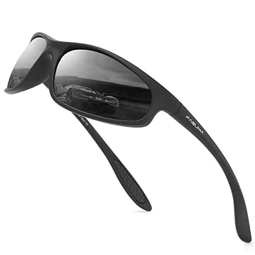FAGUMA Polarized Sports Sunglasses for Men | UV400 Protection, Matte Black/Grey thumbnail 1