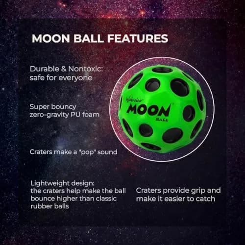 Waboba Original Moon Ball Green Hyper Bouncy | 65mm (2.56in) Playground Ball thumbnail 3