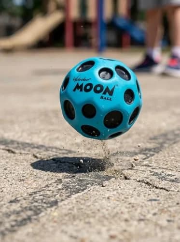 Waboba Original Moon Ball Blue 6.5cm (2.56in) | Hyper Bouncy with Pop Sound thumbnail 6