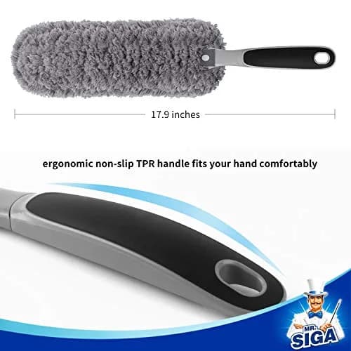 MR.SIGA Microfiber Duster Washable Dust Remover for Household Cleaning | Large Microfiber Head, Non-Slip Handle thumbnail 3